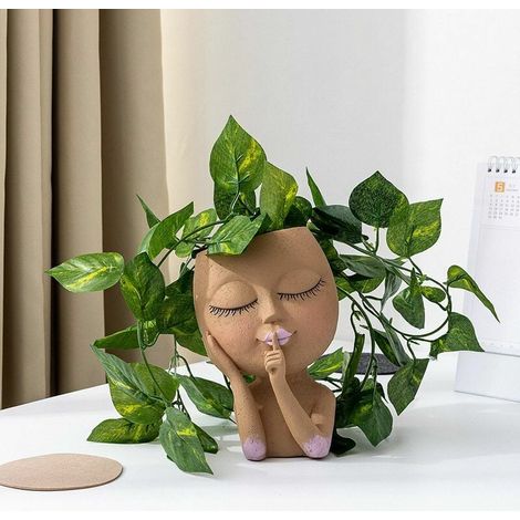 Pots de jardinière pour le visage - Jardinière de tête, jardinières succulentes, jardinière de tête de pot de fleur de visage, déc (1/5)