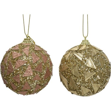 Bola de navidad en cristal surtido Oro 8 cm 1 ud