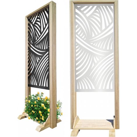 FASCE - Paravent modulable - 70x190 cm - en bois et PVC - Couleur : noir