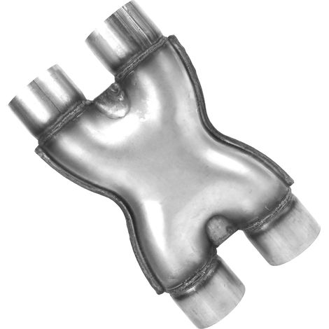 Tuyau d'échappement XPipe Double Entrée Sortie 2,5 pouces Acier Inoxydable Universel Croisement (1/5)