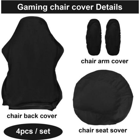Housse de Chaise de Bureau,Housse Chaise Gaming Extensible avec Accoudoirs/Dossier la Chaise pour Protéger et Décorer la Étiquette (1/4)