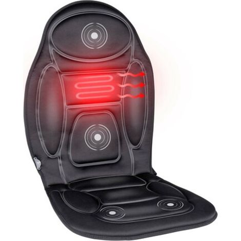 Dunlop Massagesessel Auto mit Heizfunktion - Massagematte mit Sitzheizung 108 x 48 cm - 4 Massagemotoren und 1 Heizelement - 13 Stufen Fernbedienung, schwarz (1/5)