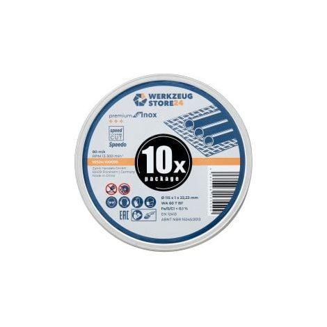 WS24 10x disco da taglio 115 x 1 x 22 FastCut Inox in scatola metallica - WS24-100096 (1/2)