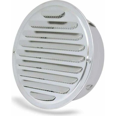 Griglia di ventilazione rotonda in maglia di acciaio inox per tubo di scarico, diametro 100 mm.