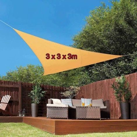 Orangefarbene, dreieckige Markise (3 x 3 m), Sonnensegel für den Außenbereich – einfacher Sonnenschutzstoff für den Außenbereich (1/5)