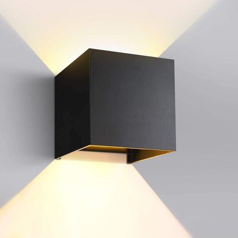 Applique da parete a LED da 12 W con angolo del fascio luminoso regolabile, design impermeabile IP65, luce bianca calda/nera.
