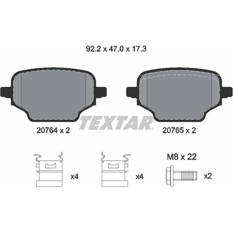 Kit de plaquettes de frein, frein à disque Textar 2076401 CITROËN 1635254980