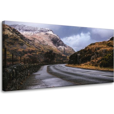 Leinwanddruck Naturstraße durch die Berge 80x40 cm