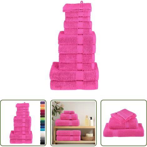 Premium Handtuch - 12 tlg. Premium-Handtuch-Set SOLUND Rosa 600 g/m² (1/5)