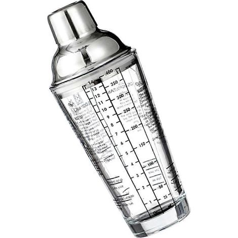 Shaker à cocktails avec balance 400 ml, verre doseur transparent pour mixologie. (1/4)