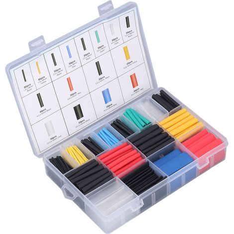 Kit de 580 gaines thermorétractables, gaines isolantes de protection pour câbles, kit d'outils électroniques pour le bricolage. (1/5)