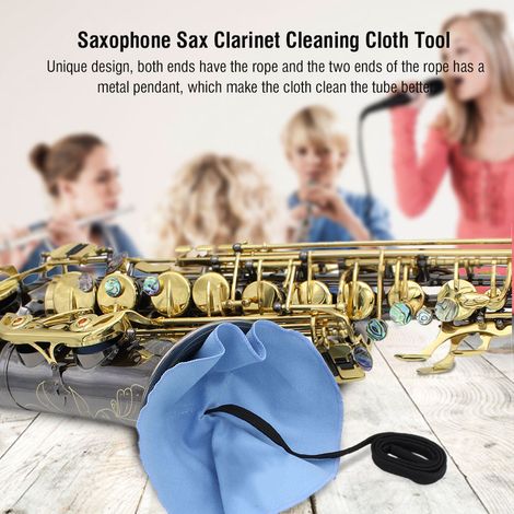 Chiffon de nettoyage durable LADE pour saxophone et clarinette, outil pour nettoyer l'intérieur des tubes (bleu) (1/5)