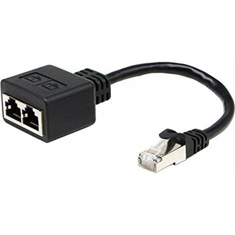 Adaptateur réseau RJ45 1 à 2,RJ45 A mâle-femelle adaptateur double (15cm) Il est utilisé pour commuter le réseau de deux ports indépendamment,et les deux ports ne peuvent pas être utilisés en (1/5)