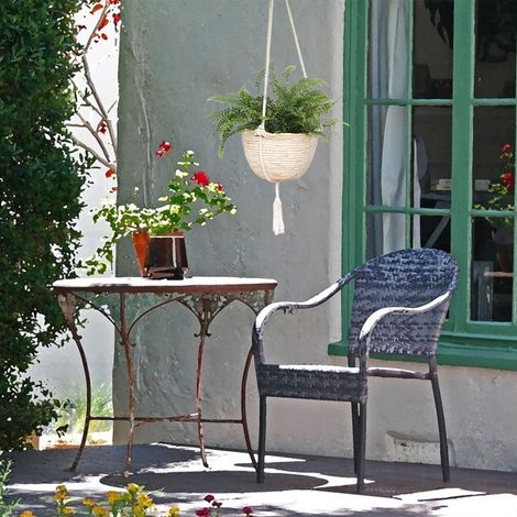 Panier Suspendu en Paille Tressée à la Main pour Plantes Vertes et Fleurs Décoration Intérieure Extérieure - KZQ (1/5)