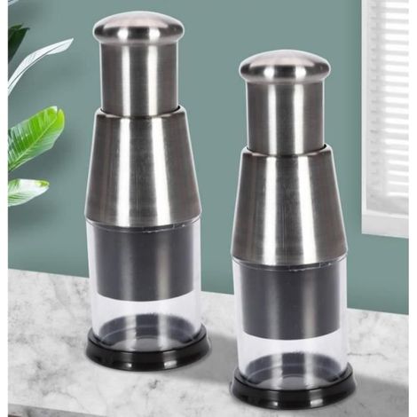 (couleur multiple)Hachoir à ail 304 en acier inoxydable coupe-ail outil de hachage manuel multifonctionnel pour légumes salades accessoires de (1/4)