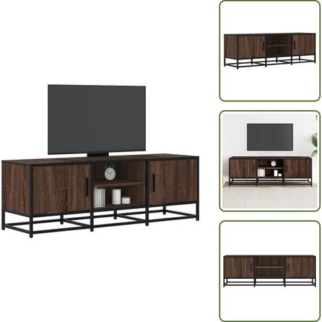 Mobile TV in Legno - vidaXL Mobile TV Rovere Marrone 120x35x41 cm Legno Multistrato Metallo - Mobile TV in Metallo