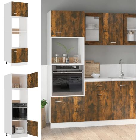 Mikrowellenumbauschrank Lyon Räuchereiche 60x57x207 cm Holzwerkstoff