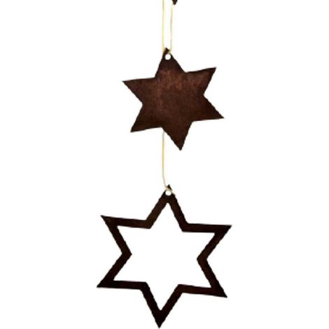 Lot de 2 Étoiles de Noël à Suspendre en Métal Effet Rouille Patine Décoration Sapin Fenêtre - PANGIVO (1/3)