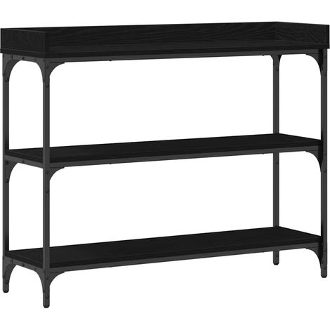 Maison Exclusive - Tavolo Consolle con lo scaffale Rovere nero 100 x 30 x 80 cm