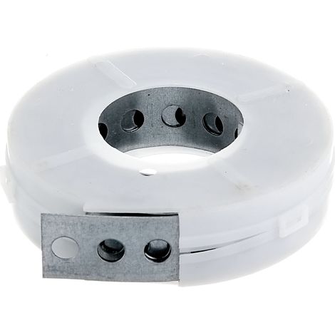 Bande perforée – en acier galvanisé Sendzimir 3 m – Largeur 20 mm – Ø trou 7 mm – Enroulée – Marque Alberts (1/2)