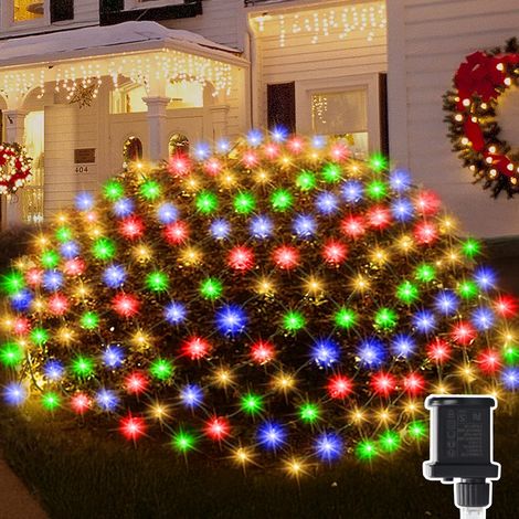 3 x 2M Etanche Guirlande Lumineuse Filet Prise, 8 Modes Extérieure Maille Lumineuse avec Prise, Lumières Corde Fée Maille d'Éclairage pour Noël Buissons Clôture Jardins (1/5)
