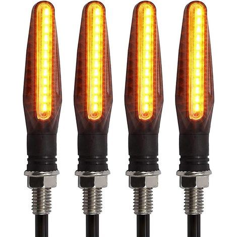 Pieces Motorcycle 12 LED Turn Signals Amber Indicators Flashing Light Running Light Waterproof Motorcycle Indicators (1/5)