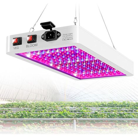 Lampada LED DUBUNS per piante, ad alta luminosità, impermeabile, a spettro completo, con 2 modalità, per ortaggi e fiori da interno. (1/4)
