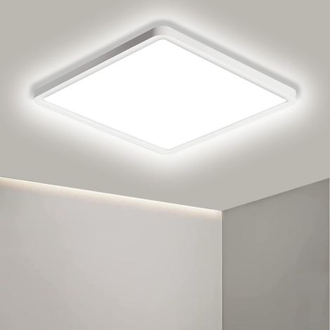 QAZQA Plafonnier Led Carré 30x30CM, Plafonnier Led Cuisine Froide 36W,6500K, Étanche IP44, 4200LM,Luminaire Plafonnier Led Utilisé Dans La Salle De Bain Chambre Salon Couloir Balcon Garage (1/5)