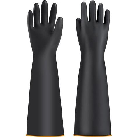 Gants de protection chimiques pour homme - Gants industriels chimiques - Gants longs imperméables - Gants de bassin - Gants de travail résistants à l'acide et aux alcalins (55,9 cm) (1/5)