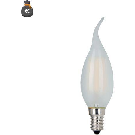 Alcapower Lampadina LED Fiamma C37 Vetro Frost E14 4W 470lm 4000K Luce Naturale, Design Elegante a Candela per Illuminazione Interna Efficiente