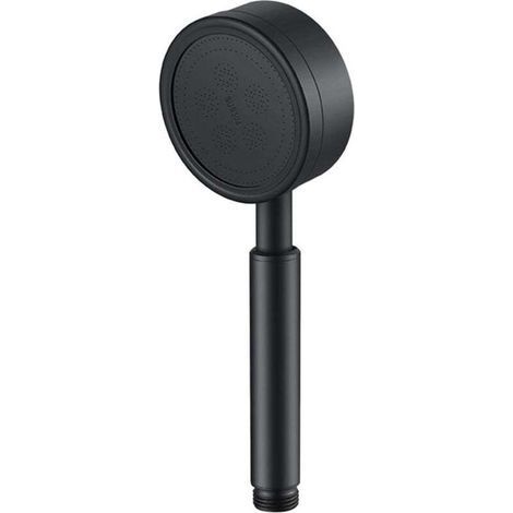 Pomello doccia ad alta pressione in acciaio inossidabile 304, con supporto, soffione per bagno, installazione facile - Nero (1/4)