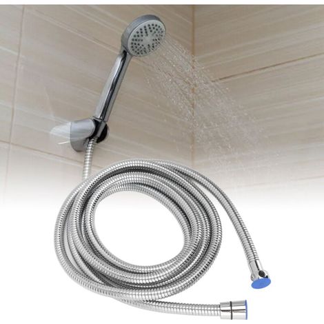 Manguera de ducha de 118 pulgadas a prueba de explosiones, de acero inoxidable, extra larga, para baño. (1/5)
