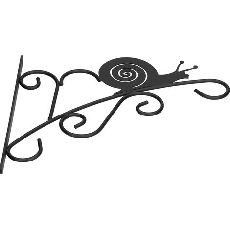 Support mural en fer avec crochets décoratifs pour plantes, paniers, carillons, mangeoires à oiseaux et escargots (1/5)