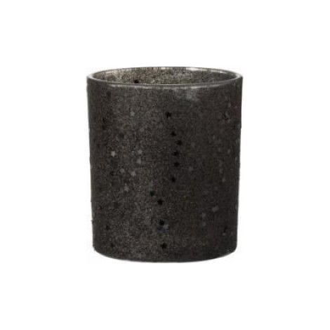 Photophore - - Étoiles en verre noir - 9x9x10 cm - Support bougie - Contemporain (1/3)