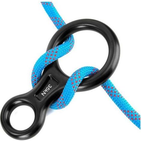 Lntyq Descendeur Figure 8 Équipement de Descente 35KN Aluminium Escalade Descendeur de Anneau Rappel Robuste pour Escalade Descente Sauvetage, Loisirs de Plein Air Assurage 8–13 mm (1/5)