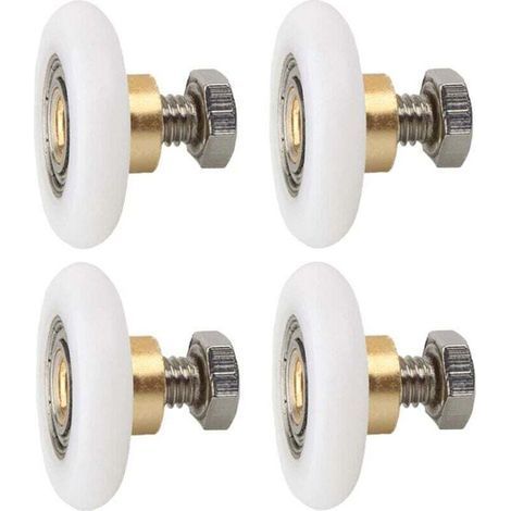 4pcs Shower Room Single Convex Bearing Copper Ball Pulley Copper Stainless Steel Thread Plastic Bathroom Shower Room Roller (1/5)
