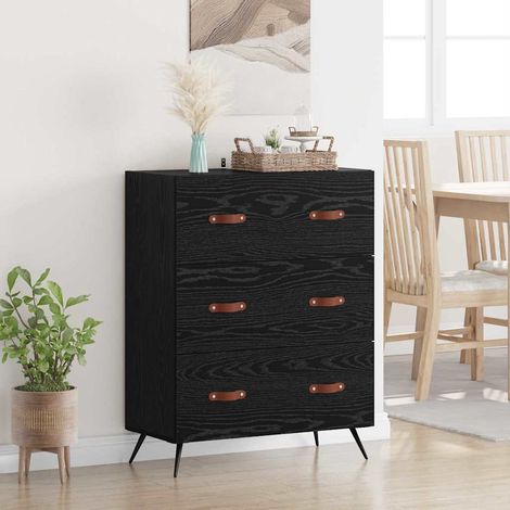 Chest of Drawers Black Oak 69.5 x 34 x 90 cm Engineered Wood vidaXL (1/5)