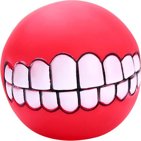 Lächelnder Hundeball aus TPR, 3 Größen, Blau, Grün, Orange, Rosa, bissfestes Wurfspielzeug zum Kauen (1/2)