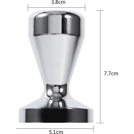 Tasseur à expresso en acier inoxydable, outil de pression à grains de café avec base plate de 51 mm de diamètre. (1/5)