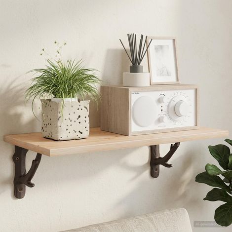 vidaXL Soportes para estanterías de pared 12 uds. Marrón antiguo (1/5)