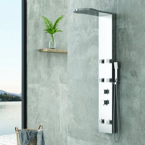 Colonna doccia effetto cascata in Abs finitura cromata Kaman-5050 kamalu