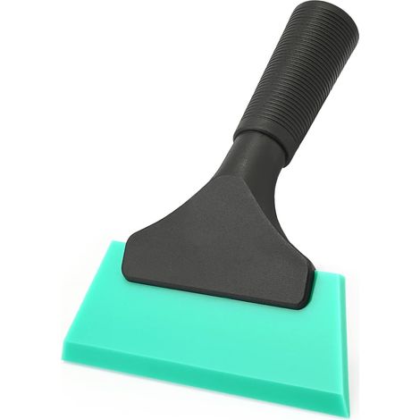 Petit grattoir en caoutchouc, grattoir à vitres, grattoir de douche (pour voiture, fenêtres, portes, verre), 5 pouces, bleu Tiffany