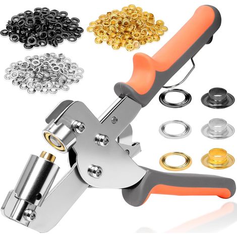 Ösenwerkzeugsatz, 10mm ösen set mit 300 Stück 10mm Metallöse (Gold, Schwarz, Silber) für Planen, Stoff, Leder, Zelte, Vinyl, Segeltuch, Ösenzange mit Ösen (1/5)