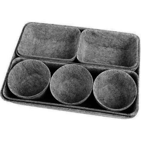 Boite De Rangement En Feutre - Boites Organisatrices Pour Tiroir Bureau Maquillage Chaussettes Accessoires - Lot De 8 (1/5)