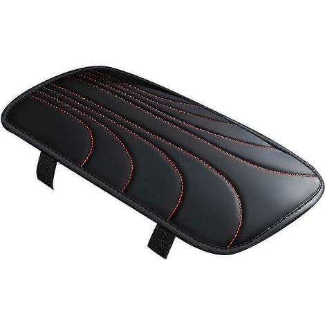 Coussin d'accoudoir de voiture, housse de console centrale protégeant des rayures et des dommages. Convient aux voitures, SUV et camions. Noir et rouge. (1/5)