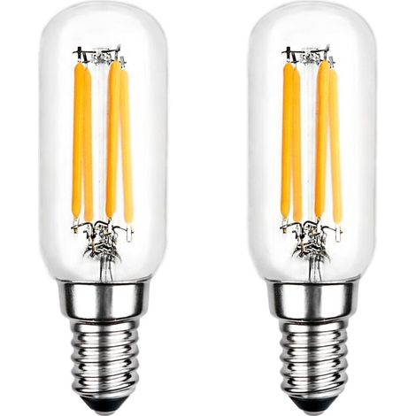 LED-Glühbirne, T25 E14 4W warmweiße Glühbirne 2700K, 400LM, LED-Röhrenglühlampe für Dunstabzugshaube, nicht dimmbar, 2er-Set