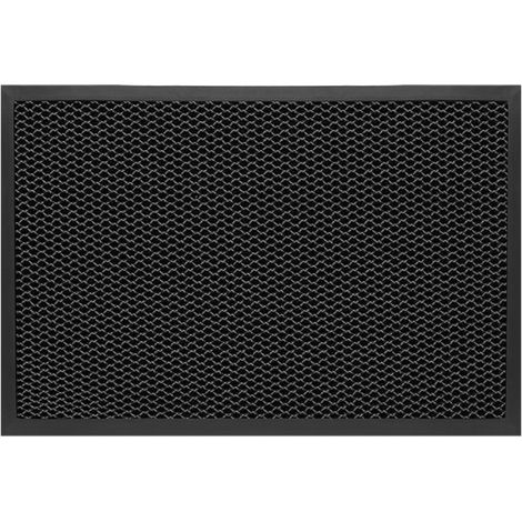 Paillasson d'entrée extérieur noir 43 x 76 cm, tapis d'entrée intérieur antidérapant et imperméable, profil bas, paillasson lavable pour porte, jardin, terrasse (1/5)
