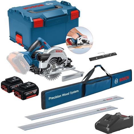 Bosch 18v GKS 18V-57 G 165mm Cordless Circular Saw 2x4ah - 2x1400mm Guide Rails (1/5)