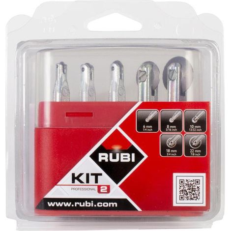 Rubi – Kit de molettes pour carreaux céramiques – Carbure de tungstène fritté – Angle d'incision optimal – 1996