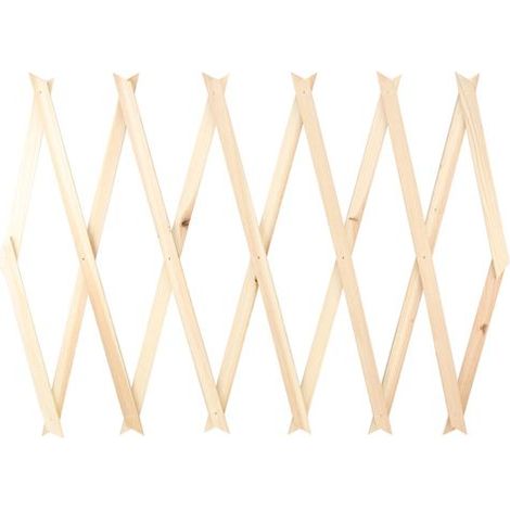 Clôture treillis extensible - JUANIO - Lot de 12 - Bois - 180 x 30 cm - Beige